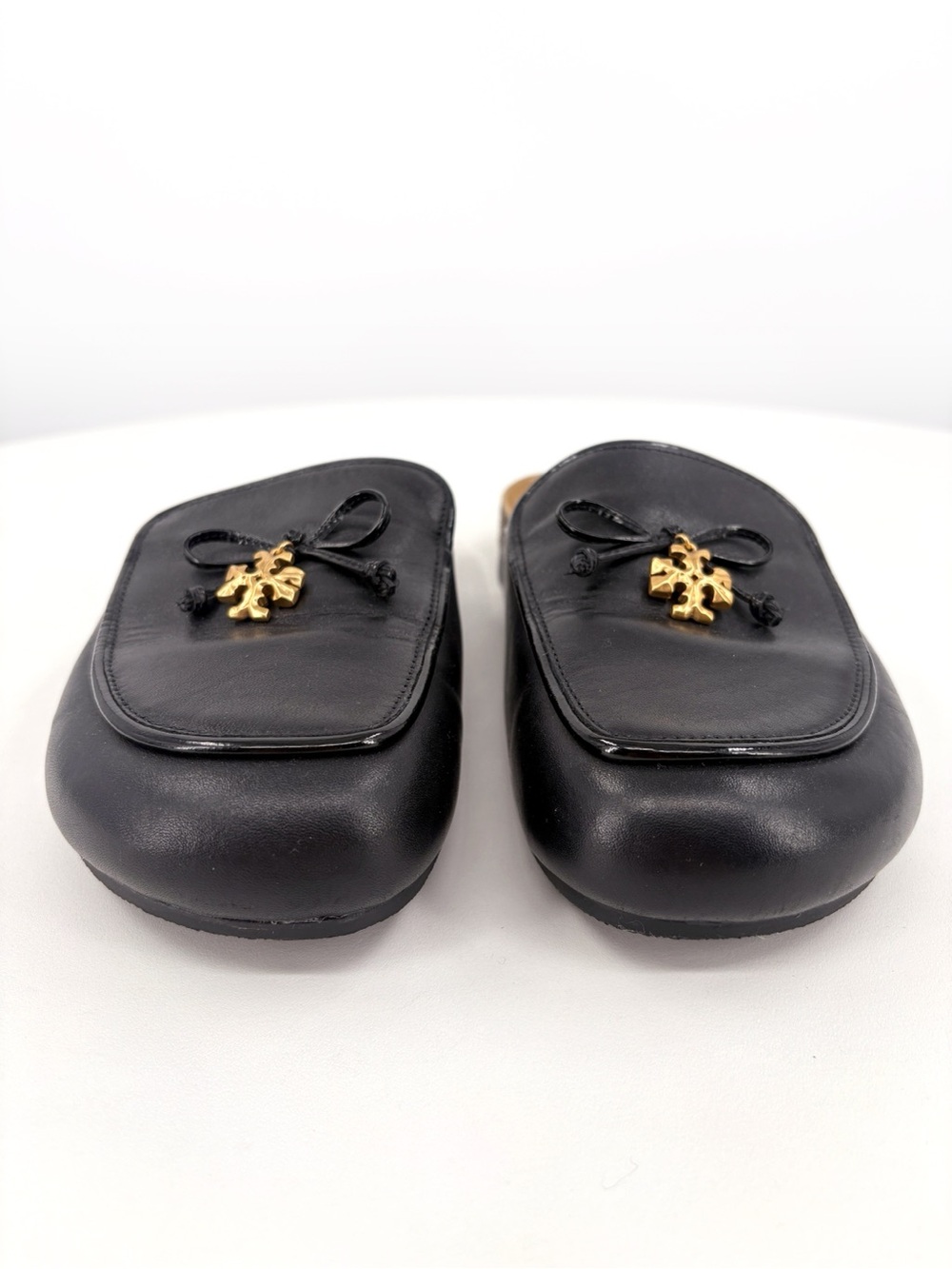 Tory Burch Tory Charm Black Leather Cork Mule Clogs 7 - Picture 8 of 15